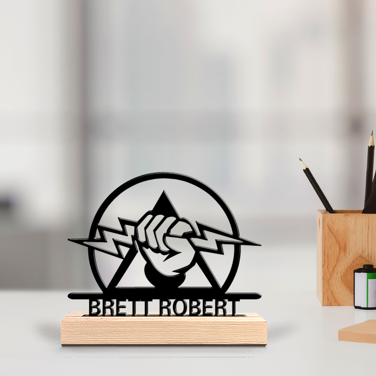맞춤 각인 전기 엔지니어 금속 데스크 사인 나무 받침대 - Office Tech Gifts For Men 리뷰 및 가격